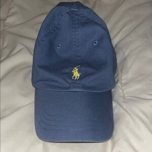 Ralph Lauren Polo Blue Hat with Yellow Polo Emblem
